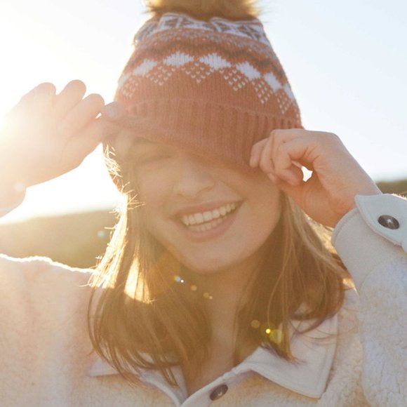 | oversized fair isle sweater & pom beanie set | - Picture 6 of 6